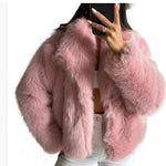 Winter Plush Coat Fashion Warm Thicken Fluffy Lapel Jacket Outwear Casual Long Sleeve Tops Womens Clothing