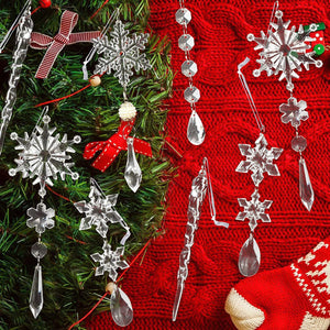 Festive Christmas Decor: Acrylic Ice Strip Snow Ceiling Pendants & Ornaments