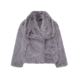 Winter Plush Coat Fashion Warm Thicken Fluffy Lapel Jacket Outwear Casual Long Sleeve Tops Womens Clothing