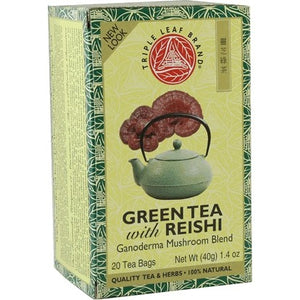 Triple Leaf Brand, Green Tea with Reishi, 20 Tea Bags