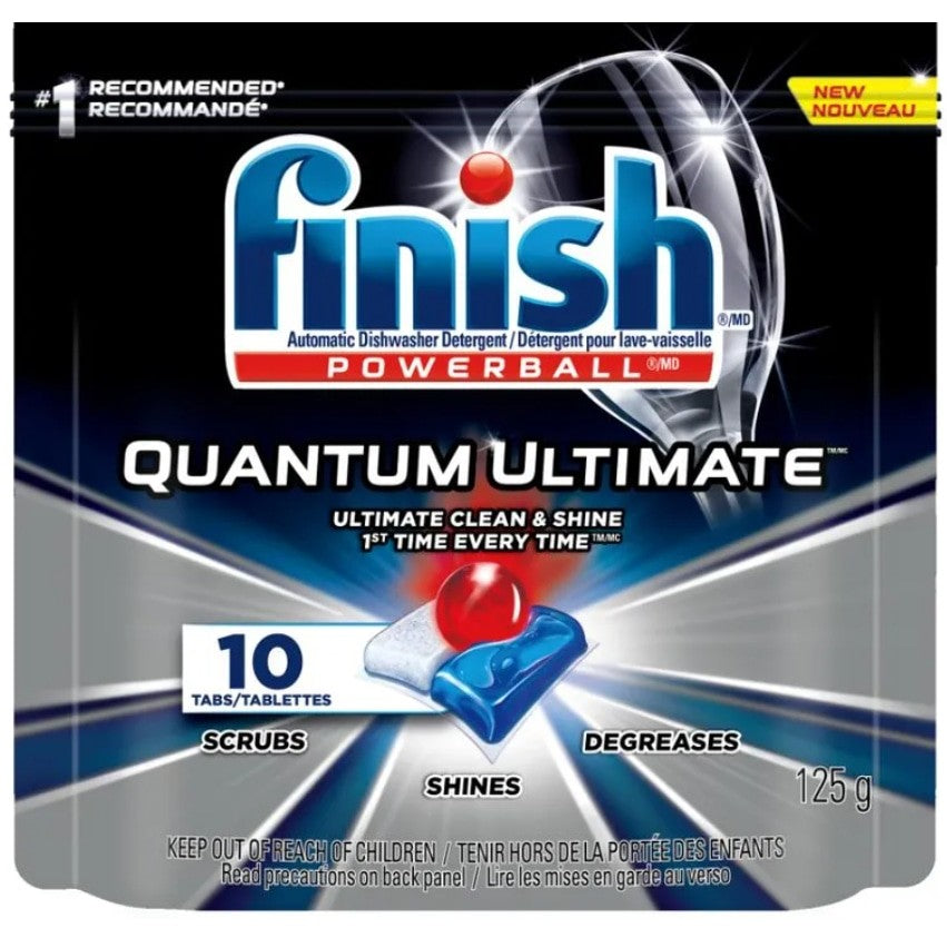 Finish, Powerball Quantum Ultimate, Automatic Dishwasher Detergent, 10 Bags