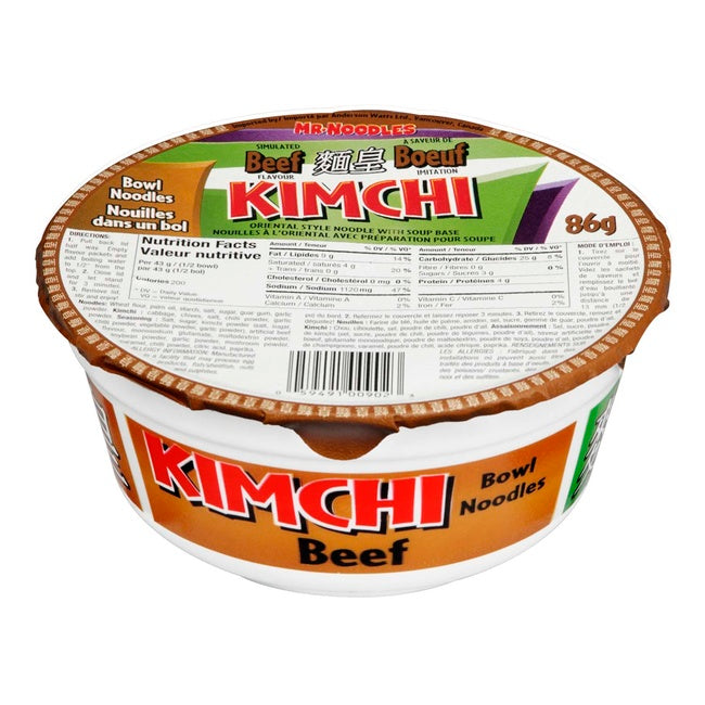 Mr. Noodles, Kimchi, Beef 86G