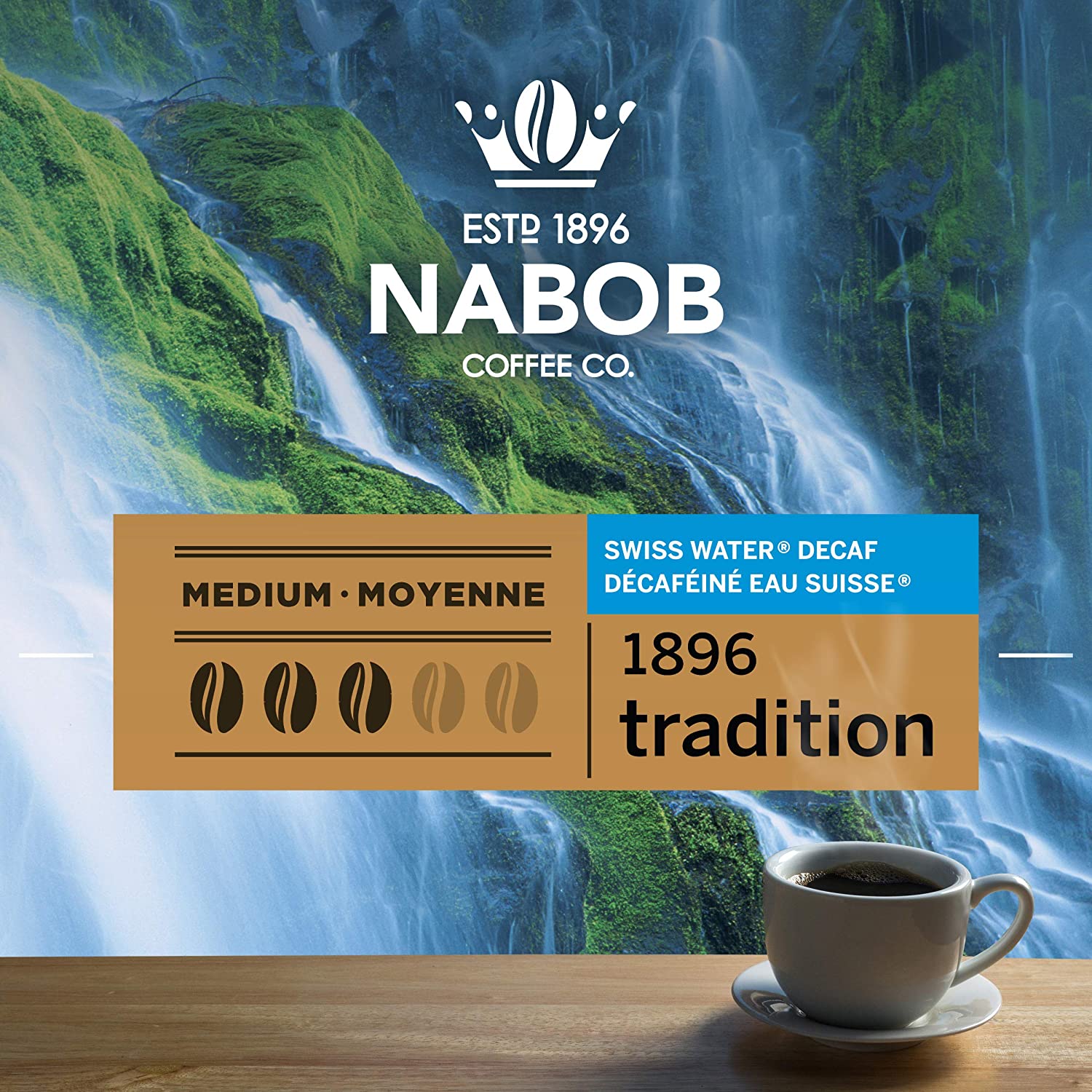 Nabob, Medium Roast, Swiss Water Decaf, Tradition 300G