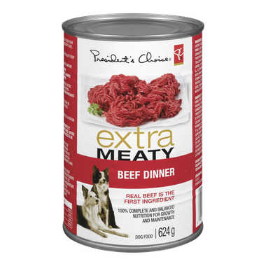 PC Extra Meaty Dog Food, Beef Dinner 624G