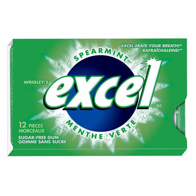 Excel Spearmint Gum 12s