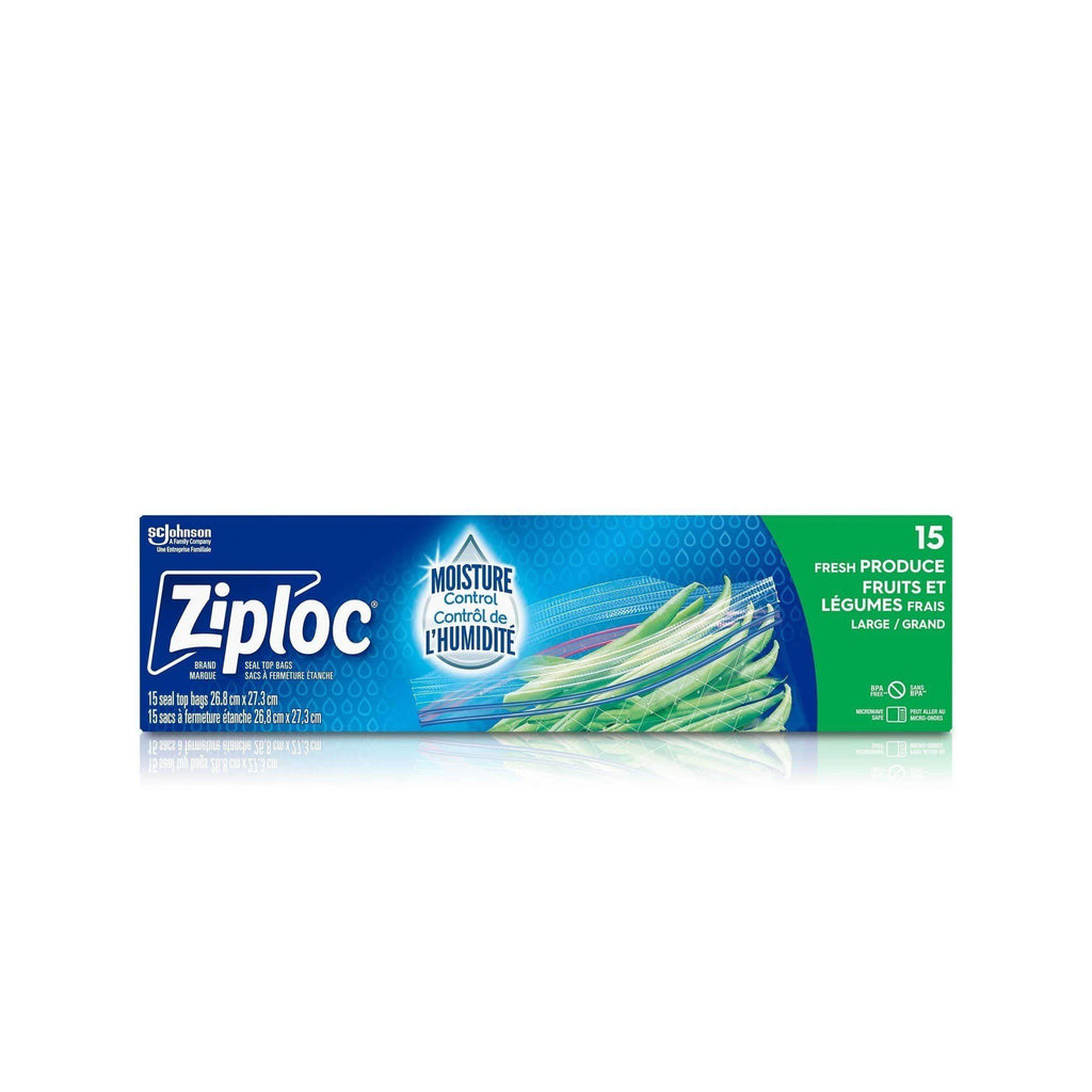 Ziploc Fresh Produce 15 seal top bags 26.8cm X 27.3cm
