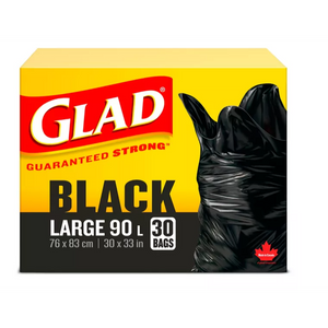 Glad, Black Large Garbage Bag, 30 Bags