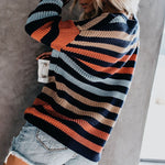 Women's High Quality Striped Knitted Sweater