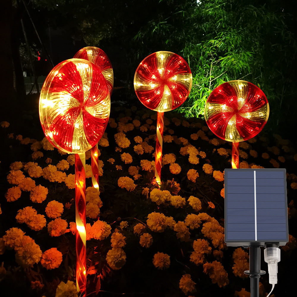Solar Lollipop Light Outdoor Waterproof LED Christmas Candy Light