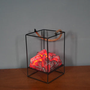 LED Flame Light Home Christmas Halloween Simulated Charcoal Fireplace Lamp