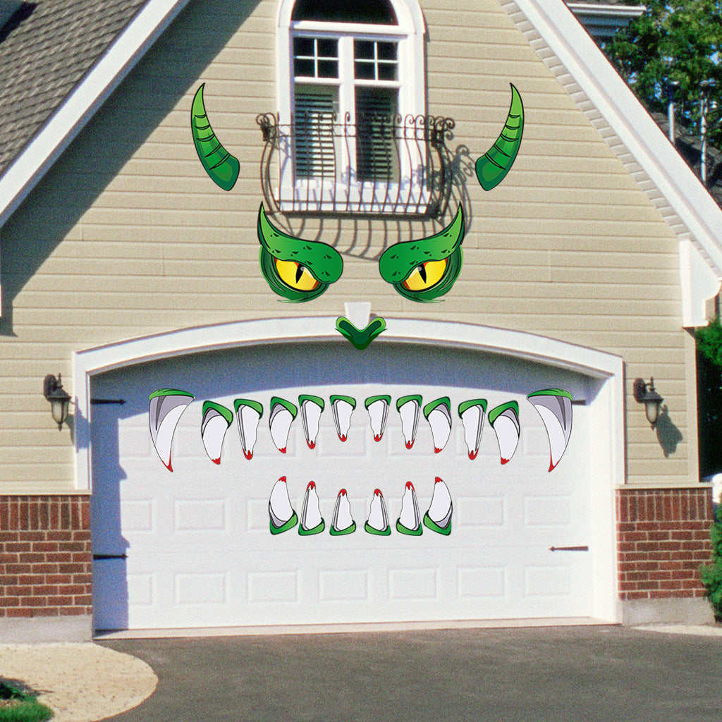 Creative Halloween Plastic Eyes Halloween Decoration Green Monster Halloween Door Sticker Decoration
