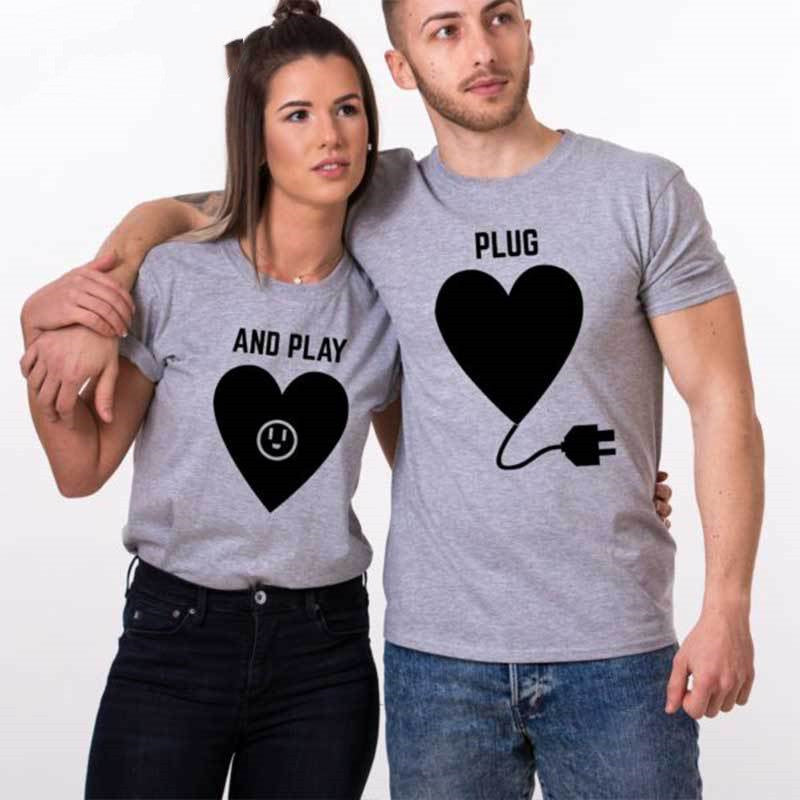 Foreign Trade Couple T-shirt Couple Wear Europe And America INS Valentine's Day Gift