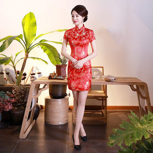 Girly Fashion Slimming Improved Chinese Style Daily Cheongsam Dress