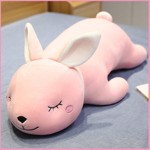 Super Soft Rabbit Stuffed Pillow High Quality Plush Bunny Sleeping Bedside Pillow Stuffed Animal Cushion Bed Decor