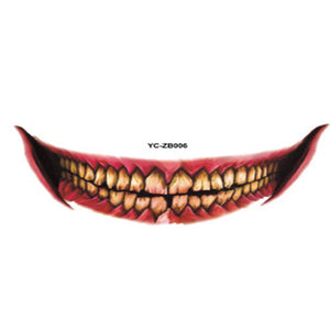 New Product Halloween Mouth Tattoo Sticker Scary Lip DIY Decoration