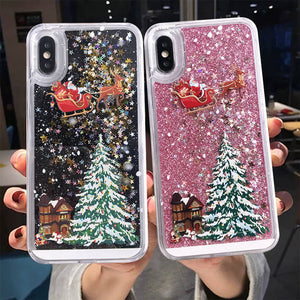 Compatible with Apple , Santa Claus Christmas Tree Quicksand Shell