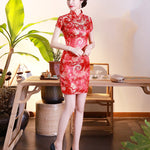 Girly Fashion Slimming Improved Chinese Style Daily Cheongsam Dress