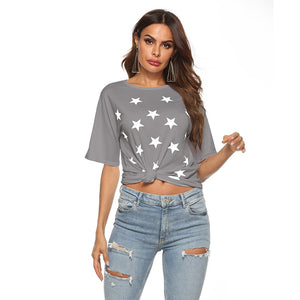 Women's Star Printed Short Sleeve T-shirt