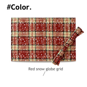 Christmas Series New Year Cloth Plaid Table Flag Insulation Pad