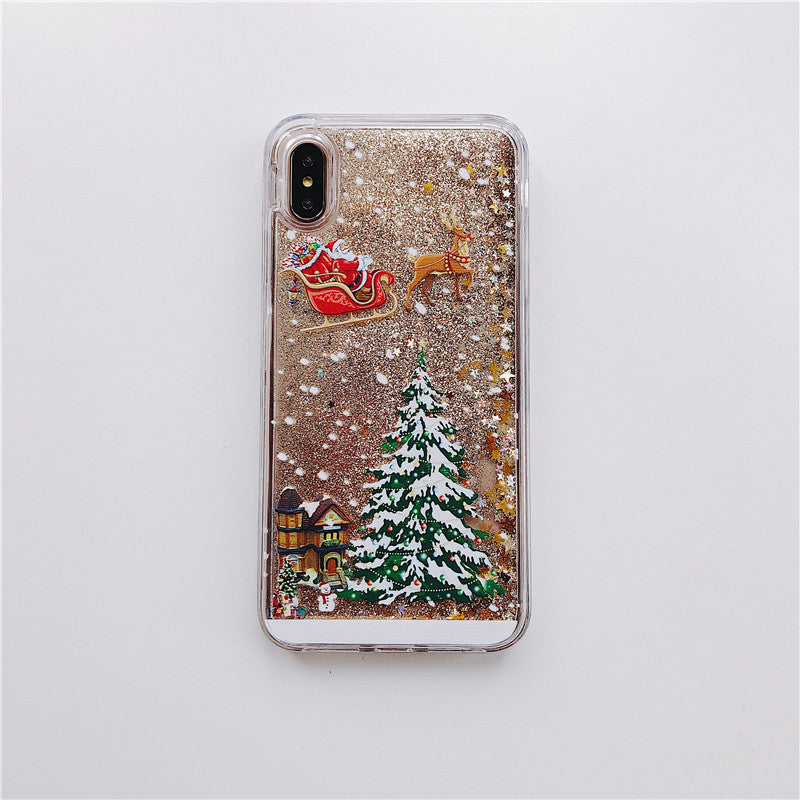 Compatible with Apple , Santa Claus Christmas Tree Quicksand Shell