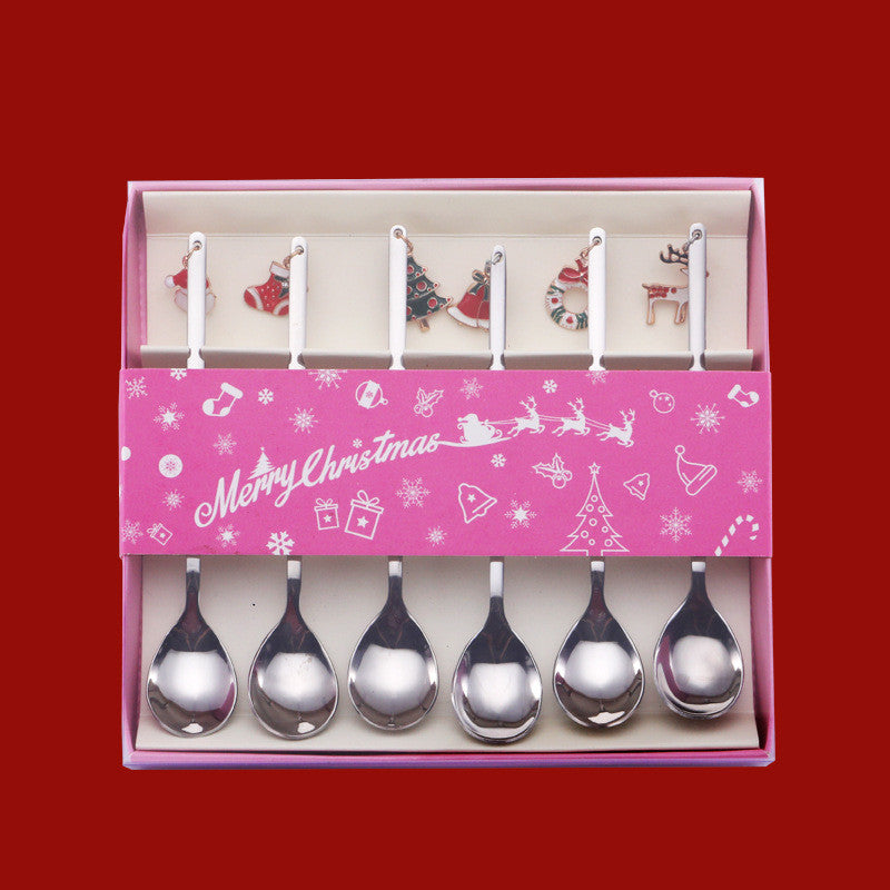 Merry Christmas Spoons Xmas Party Tableware Ornaments Christmas Decorations
