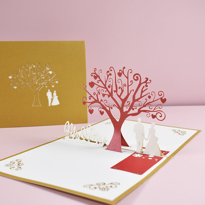 Love Stereo Greeting Card 3D Paper Sculpture Tanabata Valentine's Day