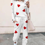 Love Printed Trousers Fashion Casual Suit
