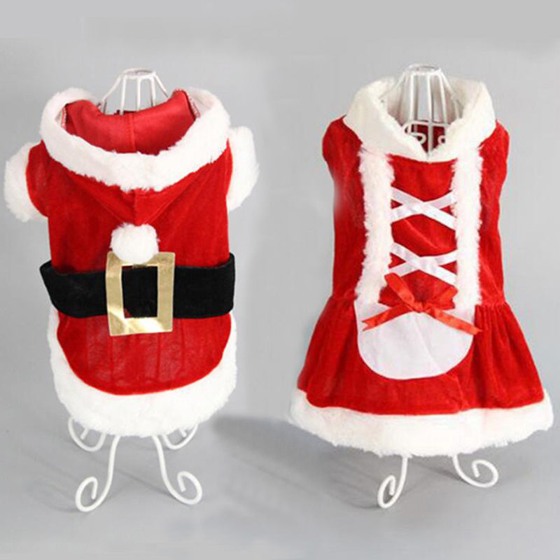 Christmas Dog Clothes Pet Vest Shirt Dog Winter Dress Warm Coat Jacket Clothing For Small Dogs Dress