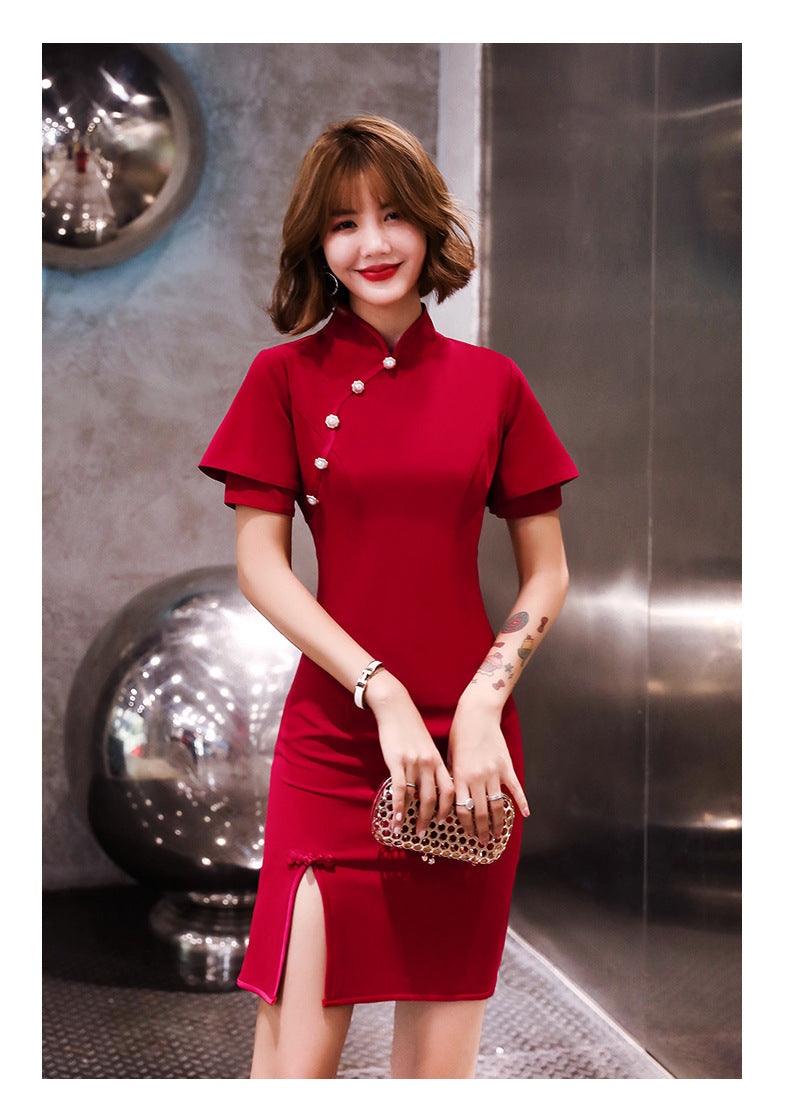 Fashion Slim Short Cheongsam Chinese Style Dress