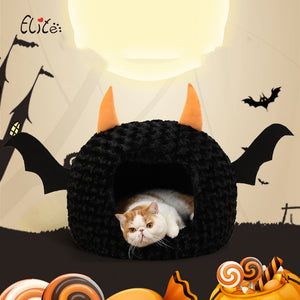 Halloween Little Devil Pet Nest Short Plush Fully Enclosed Warm