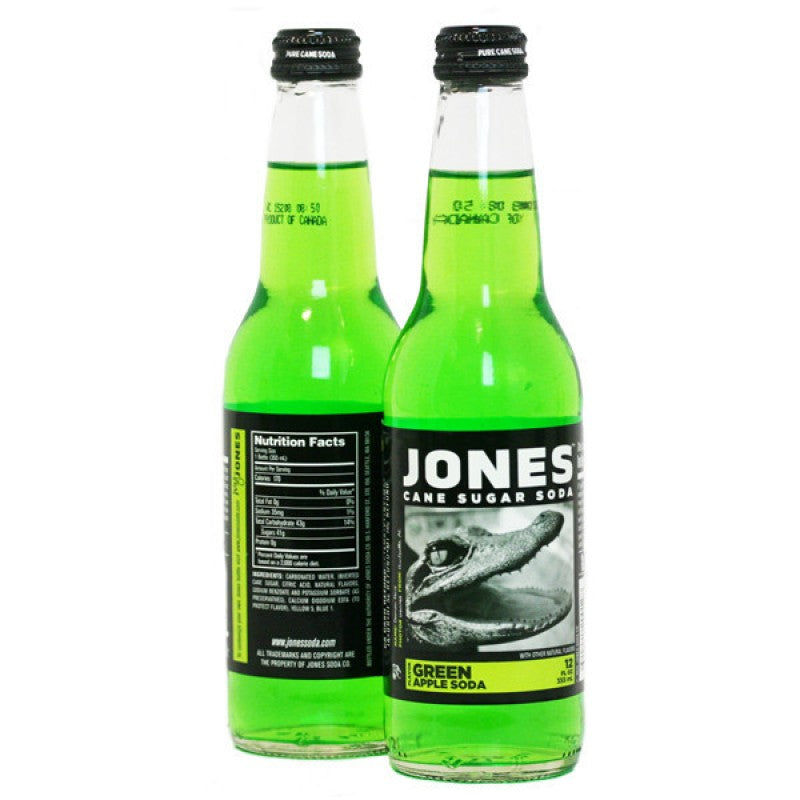Jones, Cane Sugar Soda, Green Apple, 355ml