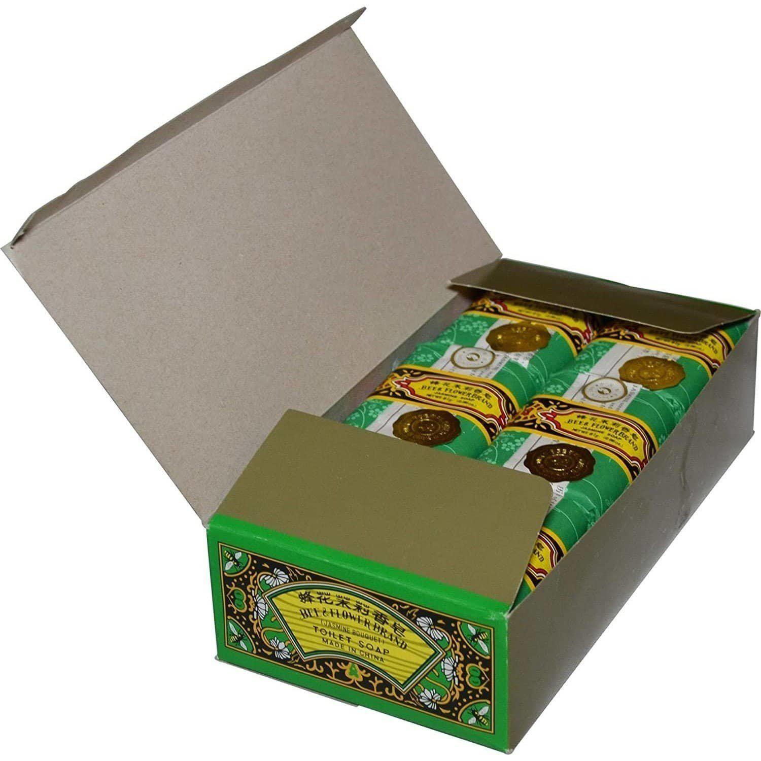 Bee Flower Brand, Jasmine Soap, A Pack of 12 bars ( Each Bar 81G)