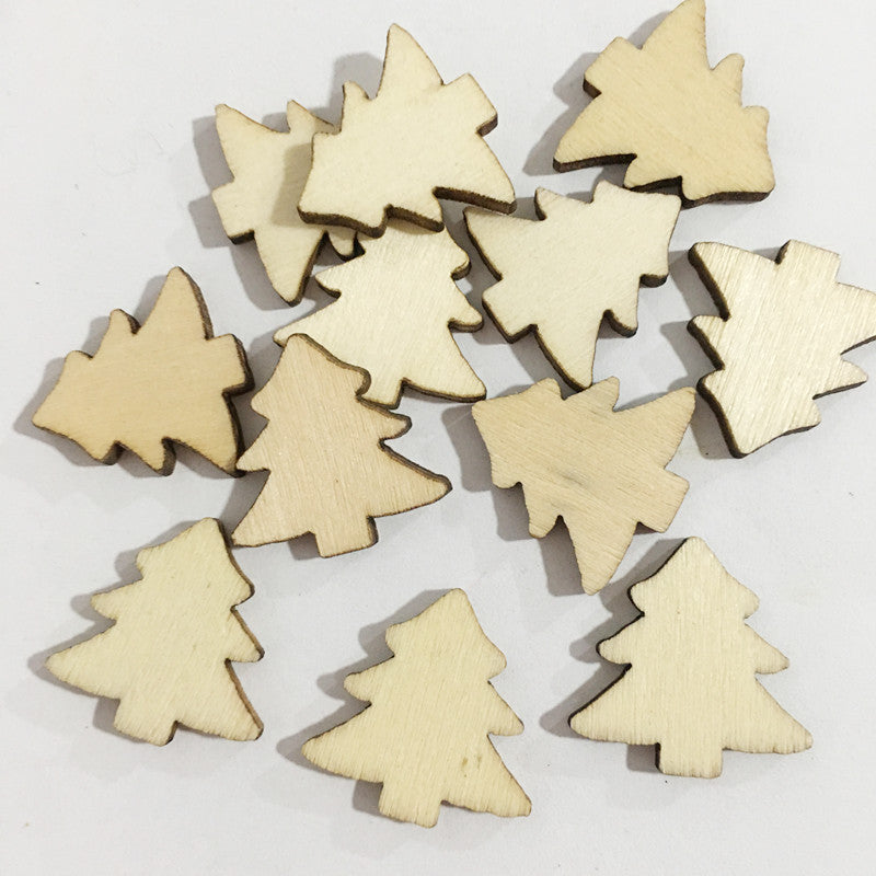 Natural Original Wood Piece Craft Gift Laser Engraving 50 Pieces A Pack Christmas Environmental Protection Wood Chip Decoration Wood Piece