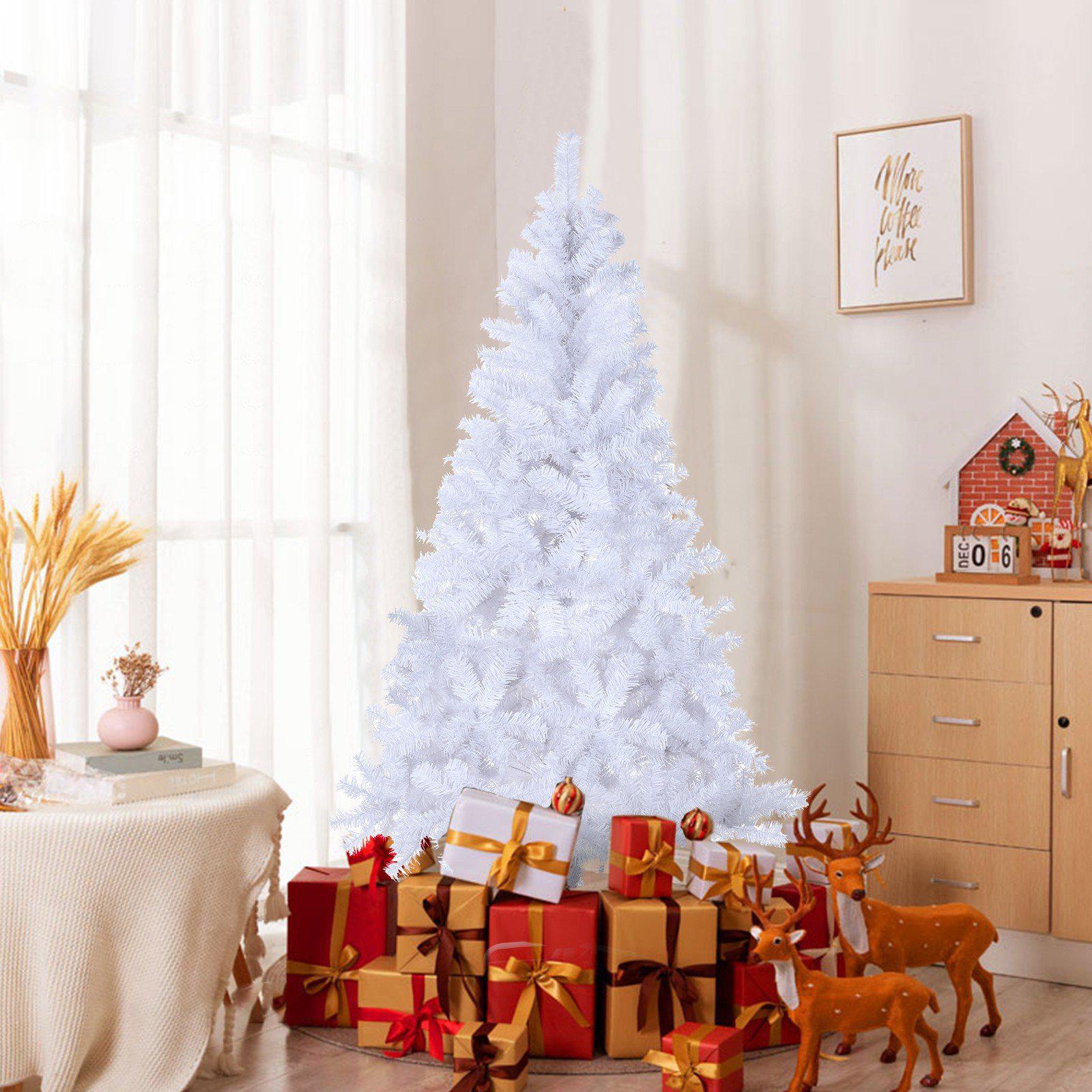White Artificial Christmas Tree, 6ft  Full Tree, With  Metal Stand