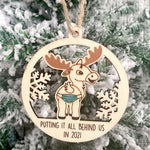 Wooden Hollowed-out Ornament Lovers Snowman Deer Christmas Tree Pendant
