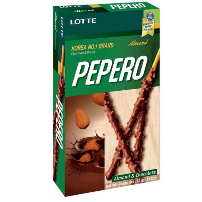Lotte – Pepero Stick Biscuit with Almond & Chocolate 32g