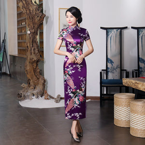 Chinese style spring and summer improved cheongsam dress long