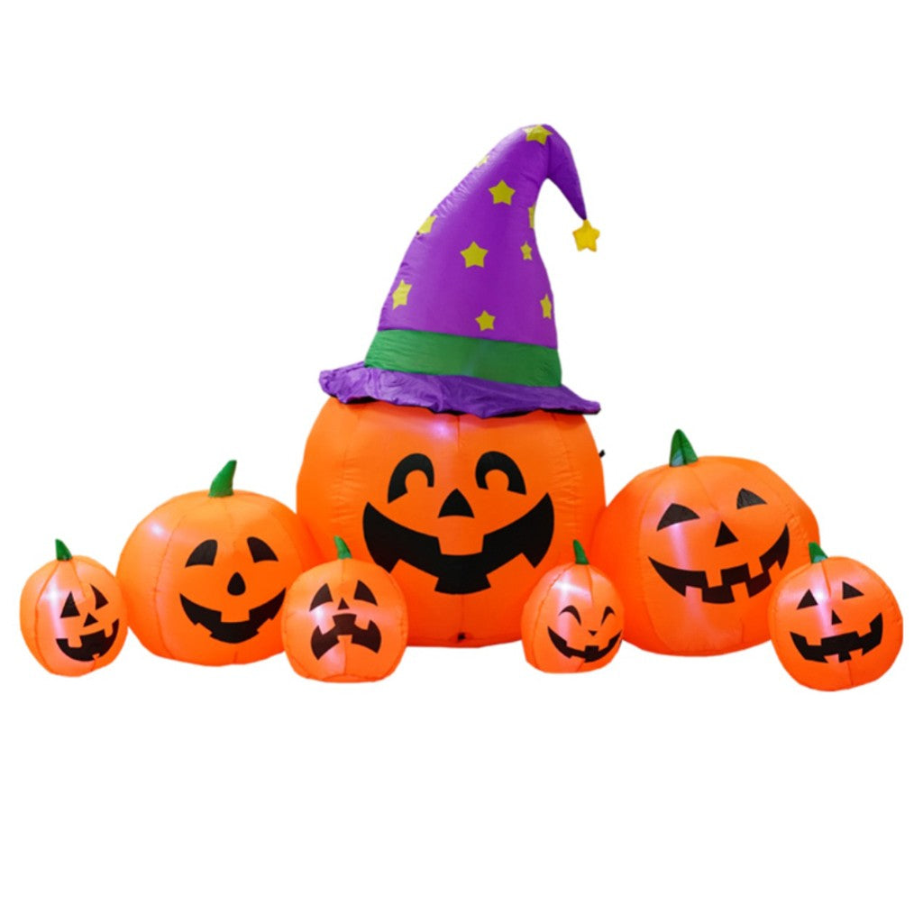 Outdoor Halloween Inflatables Yard Blow Up Decor Lawn  Happy Pumpkin Family