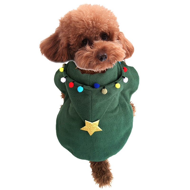 Dog Cat Christmas Cloak With Hood Pet Cute Funny Cosplay Dresses Puppy Animal Winter Warm Outfits Clothes
