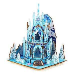 Wooden Ice Castle 3D DIY House Kit Puzzle Toys 3D Jigsaw Puzzle Assembly Model Educational Toy Christmas Birthday Gift For Kids