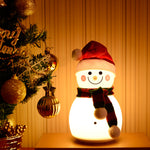 Christmas Snowman Music Night Light Rechargeable Portable Cute Silicone Small Night Lamp Durable Baby Toy Lamp Christmas Gift