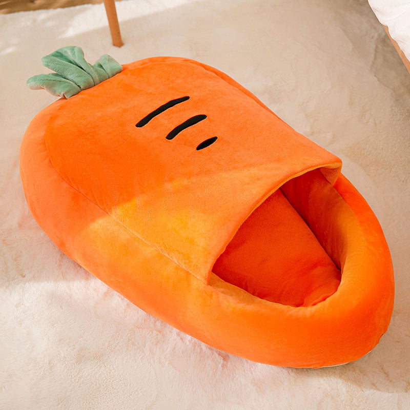 Universal Summer Warm Semi-closed Carrot Cat Bed