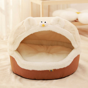 Winter Warm Cat Bed Comfortable Cute Basket For Cats Cozy Kitten Lounger Cushion Remove Washable Pet House Cat Supplies