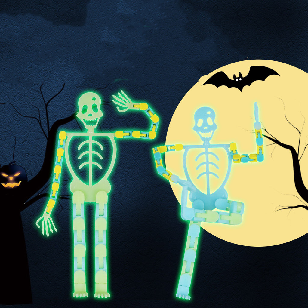 Halloween Fluorescent Variety Skeleton Novel Strange Decompression Toy