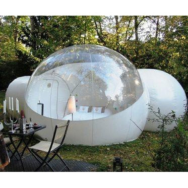 Clear inflatable bubble tent with tunnel, inflatable tents for trade shows, inflatable garden tent