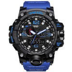 Men Military Watch 50m Waterproof Wristwatch, LED Quartz Sport Watch
