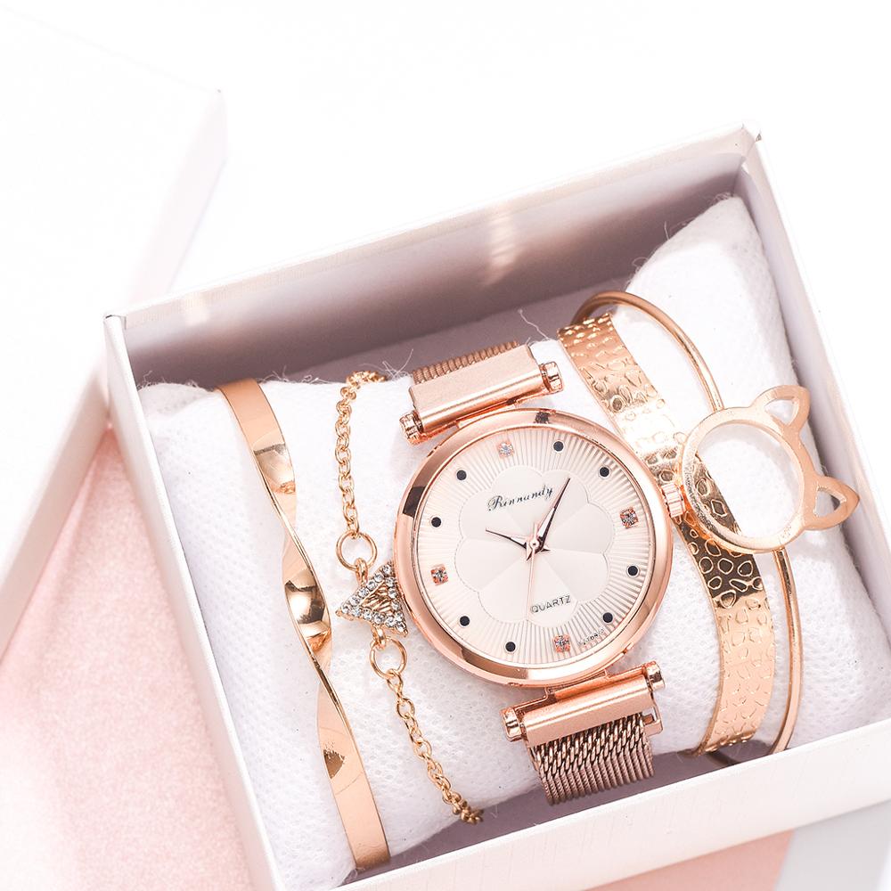 Women Watches and/or Luxury Magnet Buckle Fashion 5pcs Set