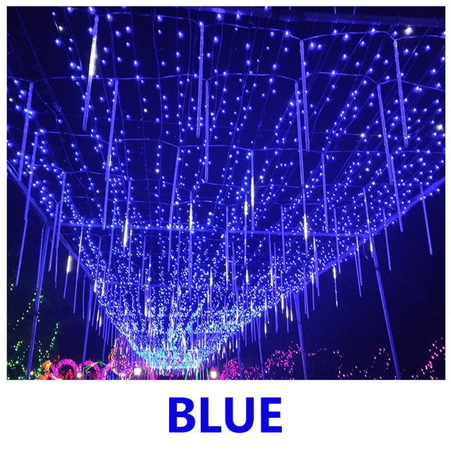 30cm/50cm LED Meteor Shower Garland, Holiday Strip Light For Outdoor, Waterproof Fairy Lights For Garden Street Christmas Decoration