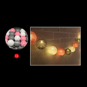3M LED Cotton Ball Garland Lights String, Great for Christmas, Outdoor Holiday, Wedding Party, Baby Bed Fairy Lights Decoration