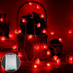 Traditional Chinese Knot Red Lantern LED String Light Christmas Battery Operated Party Supplies Chinese New Year Lights Decor